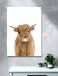 Buy The Peeking Baby Highland Cow 🐮 Printed Canvas Wall Art Picture - 1X2402462 • 146.78£