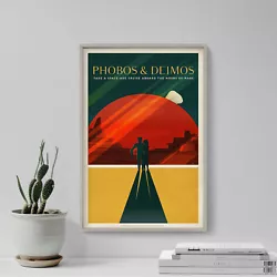 Buy Phobos And Deimos, Mars - Space Tourism Poster, Art Print, Painting, Artwork • 5.50£