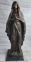 Buy Vintage Virgin Mother Mary Catholic Rosary Centerpiece Bronze Figurine Figure • 1,974.71£