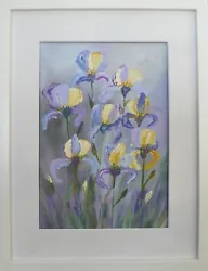 Buy Iris : Original Framed Painting, Iris, Flowers, Spring, Summer, Floral • 80£