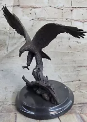 Buy Eagle Ornament Bird Statue Figurine Sculpture Bronze Home Garden Decor Lost Wax • 235.30£