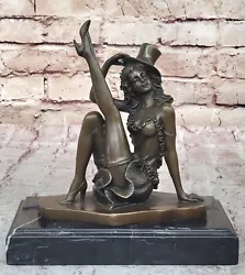 Buy Hot Cast Art Deco Nouveau Show Girl Dancer 100% Solid Bronze Sculpture Decor Art • 296.98£