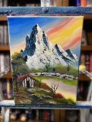 Buy Original Oil Painting 12x16 “Light At The Summit” Art/Landscape (Bob Ross Style) • 28.94£