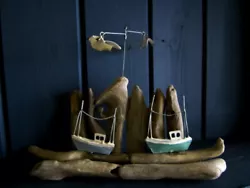 Buy Driftwood Two Fishing Boats Scene • 10£