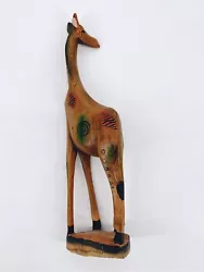 Buy Hand Carved Big 18.25'' Tall Wooden Giraffe Sculpture African Wooden Art Figurin • 20.78£