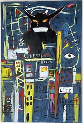 Buy Jean-Michel Basquiat (Handmade) Acrylic Painting On Canvas Signed & Stamped • 480.25£