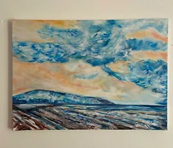 Buy Original Artwork Painting Wales Sunset Beach Atmospheric Colourful Unique  • 70£