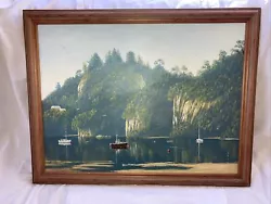 Buy Mike McCormack Signed Original Oil Painting, Fishing Boats, Jungle, Lake • 27£