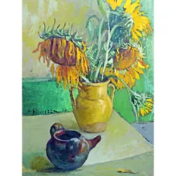 Buy Sicurezza Sunflowers Still Life Painting Canvas Wall Art Print Poster • 13.99£