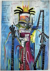 Buy Jean-Michel Basquiat (Handmade) Acrylic On Canvas Painting Signed & Stamped • 632.49£