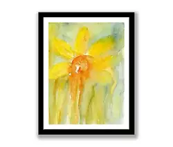 Buy Yellow Daffodil  - Watercolour Abstract Painting Unique Gift  A2 • 29.99£