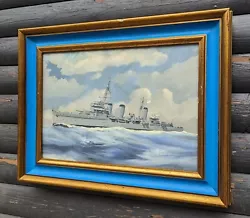 Buy Hms Winston Churchill & Prince Of Wales Return From Atlantic Wwii Oil Painting  • 374£