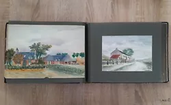 Buy Antique Album With 28 Watercolour Paintings Of Landscapes In Scotland & Holland • 75£