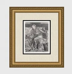 Buy Beautiful 1800s ALBERT JOSEPH MOORE Antique Etching PANSIES Gallery Framed COA • 317.86£