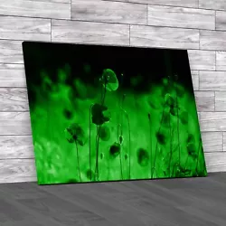 Buy Vibrant Abstract  Poppies Painting Floral  Green Canvas Print Large Picture • 14.95£