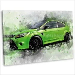 Buy Ford Focus RS Canvas Print Framed Abstract Watercolour Car Painting Art Picture • 16.99£