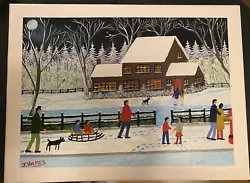 Buy LS Lowry Style Acrylic Painting On Canvas - Festive Family Fun Scene • 30£