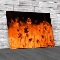 Buy Vibrant Abstract  Poppies Painting Floral  Orange Canvas Print Large Picture • 59.95£