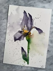 Buy Iris Flower | Original Hand Painted | Watercolour Painting | Botanical | A5 • 35£