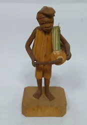 Buy Ibadan Nigeria George Craft Studios 60's Drum Player Figure Throne Wood Carving • 19£