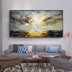Buy H051 Large Pure Handpainted Oil Painting Texture Abstract Daybreak Unframed • 48.78£