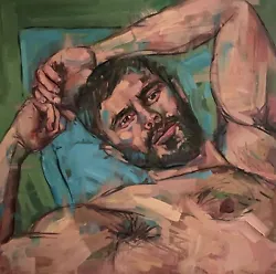 Buy Male Nude Gay Oil Painting Naked Man, Male Figure, Homoerotic Queer Art 60x60cm • 630£