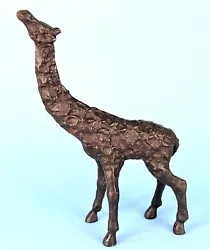 Buy Bronze Giraffe Sculpture Thickly Textured 12  Modernist Styled Animal Statue  • 46.35£