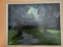Buy Nature Acrylic Painting Sky Trees Sun Rays  • 50£