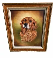 Buy Original Oil Painting Golden Retriever Dog Framed Exquisite Detail Teresa Davis • 49.99£