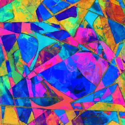 Buy Colorful Abstract Geometric Design Random Bright Shapes Painting Poster Print • 25.51£