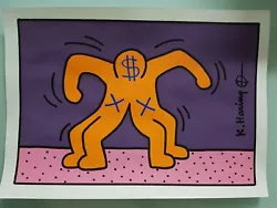 Buy Keith Haring Hand Signed. Watercolor Drawing. Pop Art. Handmade • 24.81£