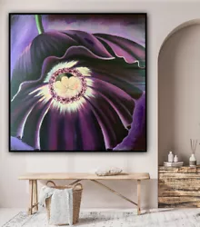 Buy Richter Abstract Original Oil Painting On 2cm Canvas 95cm X 95cm Purple Flower • 285£