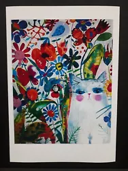 Buy GiclÉe Original Artwork Print Cat Bird Flowers Floral Abstract Acrylic Painting  • 6.99£
