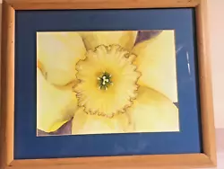 Buy VTG WALL DECOR PAINTING Floral Still Life Yellow Daffodil Watercolour Picture • 149£