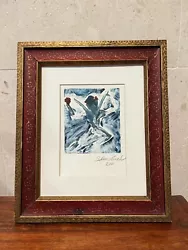 Buy Original Artwork Signed Framed Abstract Angel In Clouds 10.75  X 12.75  Blue Red • 45.48£