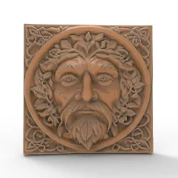 Buy STL File Green Man Garden Sculpture Model Relief 3D Printer CNC Carving Router • 2.32£
