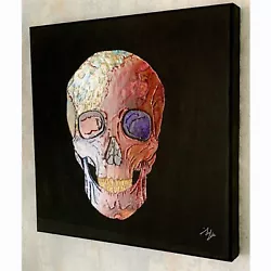 Buy Skull Art Original Abstract Mixed Media Painting “In My Head” • 70£