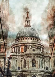 Buy Saint Paul's Cathedral, London, Watercolour Painting Unique Gift (print) 5  X 7  • 4.99£
