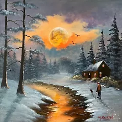 Buy Mal.burton Original Oil Painting. Wonderful Evening Snow Northern Art Direct • 83£