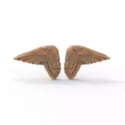 Buy Pair 3D Printable Angels Wings Angel Cherub Wing STL Files For CNC Router DIY • 2.32£