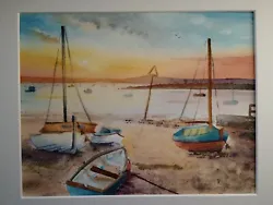 Buy Original Painting. Boats At West Mersea. Essex. Mounted. • 25£