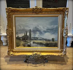 Buy Gilt Framed Oil On Panel Painting ‘River Landscape’ Signed G. Williams  • 195£