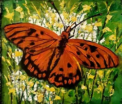Buy YARY DLUHOS Butterfly Insect Spring Nature Animals Original Art Oil Painting • 82.69£