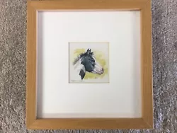 Buy Framed Original Watercolour Of A Black & White Piebald Foal • 18£