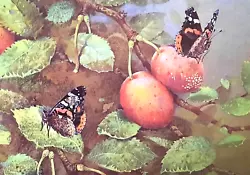 Buy ** Red Admiral Butterflies On Plums ** Print Of A Painting By Beningfield • 2.29£