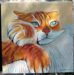Buy Original Acrylic Artwork - Barred Ginger Cat • 40£
