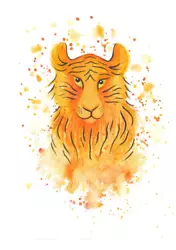 Buy Watercolour Orange Tiger Greetings Cards, Art Prints & Digital Download • 3£