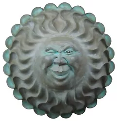 Buy 1998 R. Vandamme Ceramic Figural Moon Sun Face Wall Hanging Sunburst Sculpture  • 943.81£