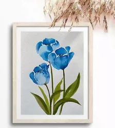 Buy Tulips Flower | Original Painted | Watercolour Painting | Botanical | Signed • 20£