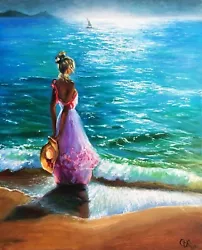 Buy Obk Art Prints Sale 20% Off Seascape Woman At The Beach By Olga Begisheva K. • 29£